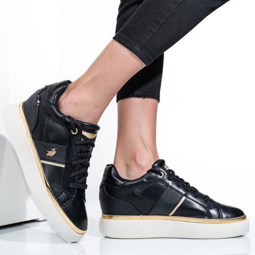 U.s. polo assn, sneakers dama black gold angie001