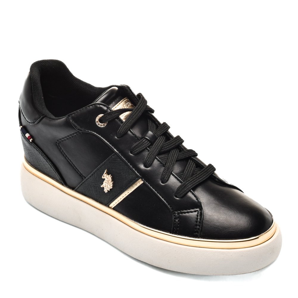 U.S. POLO ASSN, SNEAKERS DAMA BLACK GOLD ANGIE001