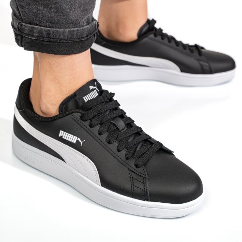 Puma, pantofi sport negru alb smash v2