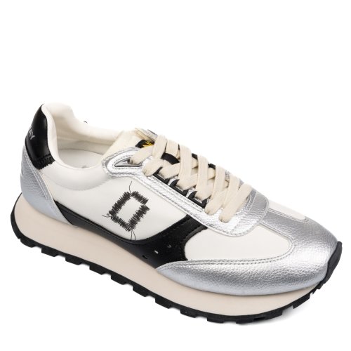 Mono way, pantofi sport alb argintiu piele naturala intoarsa coach62