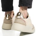MONO WAY, PANTOFI SPORT BEIGE PIELE NATURALA INTOARSA BAMGO-53W