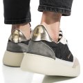 MONO WAY, PANTOFI SPORT WHITE BLACK PIELE NATURALA INTOARSA BAMGO-52W