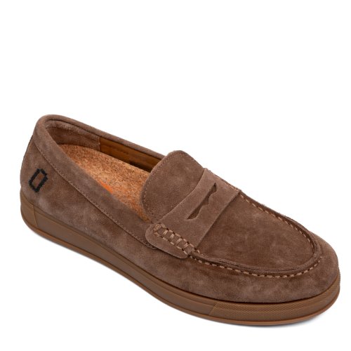 Mono way, mocasini taupe piele naturala intoarsa robin 184