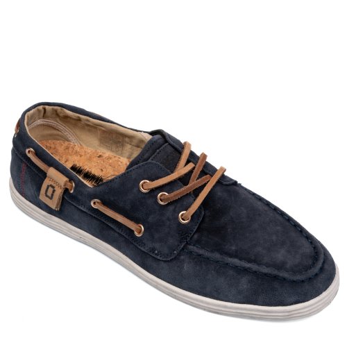 Mono way, mocasini navy piele naturala intoarsa goa 232