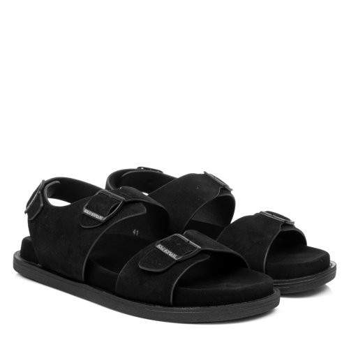Soprani couture, sandale negre piele naturala scm519p35